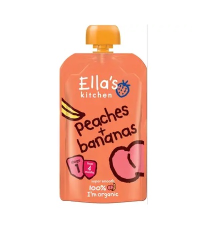 Ella´s Kitchen virsiku-banaanipüree  3×120 g, öko, alates 4-elukuust (1tuub-1,79eur)