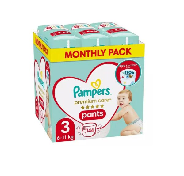 Pampers Premium Care Pants Püksmähkmed, Suurus 3, 144 Mähet, 6-11kg