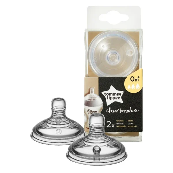 Tommee Tippee®pudelilutt Closer to nature, Multi Flow  0+kuud 2tk