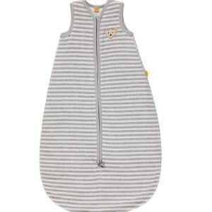 STEIFF® magamiskott, klassikaline pehmest veluurist magamiskott helehall/valge triip 110cm Mõmmi