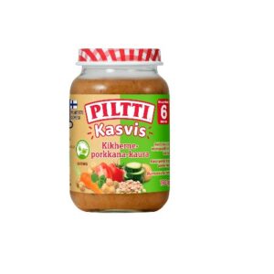 Piltti Piltti köögiviljadega kikerherne-porgandi-kaera beebitoit 6+kuud 3x190g Orgaaniline(1purk-2,45eur)