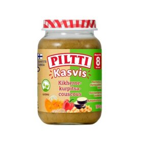 Piltti Piltti köögiviljade, kikerherne-kõrvitsa-kuskussi beebitoit 8+kuud 3x190g Orgaaniline(1purk-2,45eur)