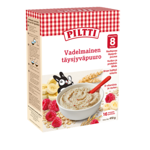 Piltti vaarika banaani kaerapuder 410g, alates 8-elukuust