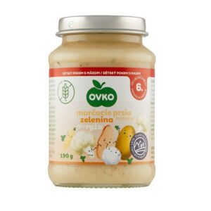 OVKO beebipüree köögivilja,riisi ja kalkunirinnalihaga 2x190g 6+kuust (1purk-1,95eur)