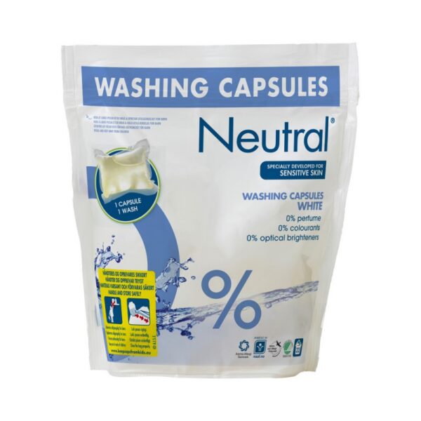 Pesupesemiskapslid White, NEUTRAL, 22 tk