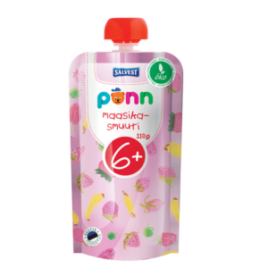 Salvest Põnn Ökoloogiline maasikasmuuti 3x110g 6+ (1tuub-1,82eur)