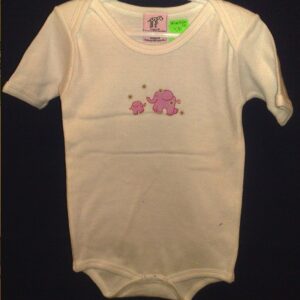 Body 90cm valge/ roosade elevantidega