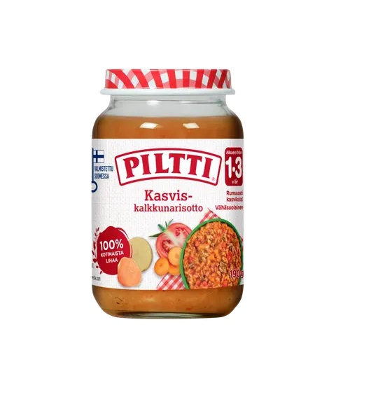 Piltti Köögiv-kalkunirisotto 3x190g 1-3 aastasele (1purk-2,10eur)