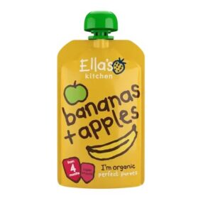 Ella’s Kitchen banaani-õunapüree mahe 3×120 g, öko, alates 4-elukuust (1tuub-1,79eur)