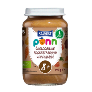 Salvest Põnn Põnn toortatraroog veiselihaga 3×190 g ,8-elukuust (1purk-2,89eur)