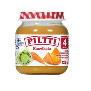 Piltti lastetoit porgand kõrvitsaga 3x125g 4.kuust (1purk-0,99eur)