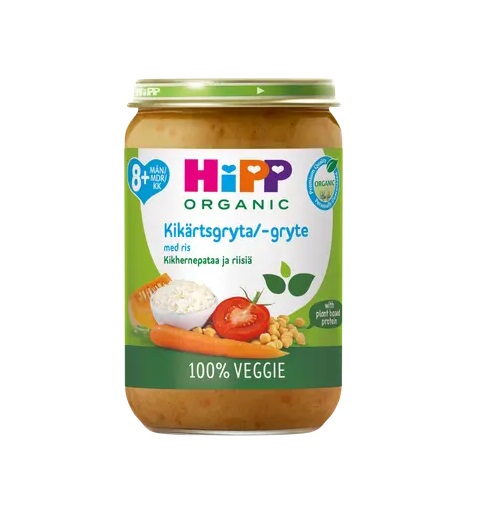 HiPP kikerhernepada riisiga ÖKO 3x220g Hipp 8.kuust (1tk-2,49eur)