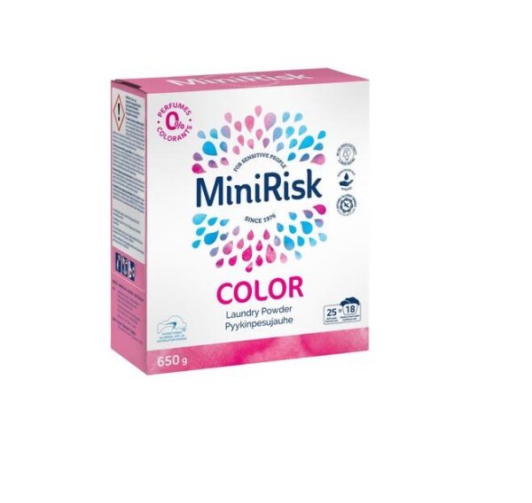 Minirisk COLOR  pesupulber värvilisele pesule 650g 18x pesukorda