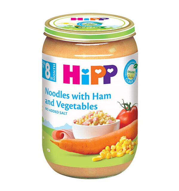 Hipp aedvilja-nuudliroog singiga öko,  3x220g  8.kuust (1tk-2,75eur)