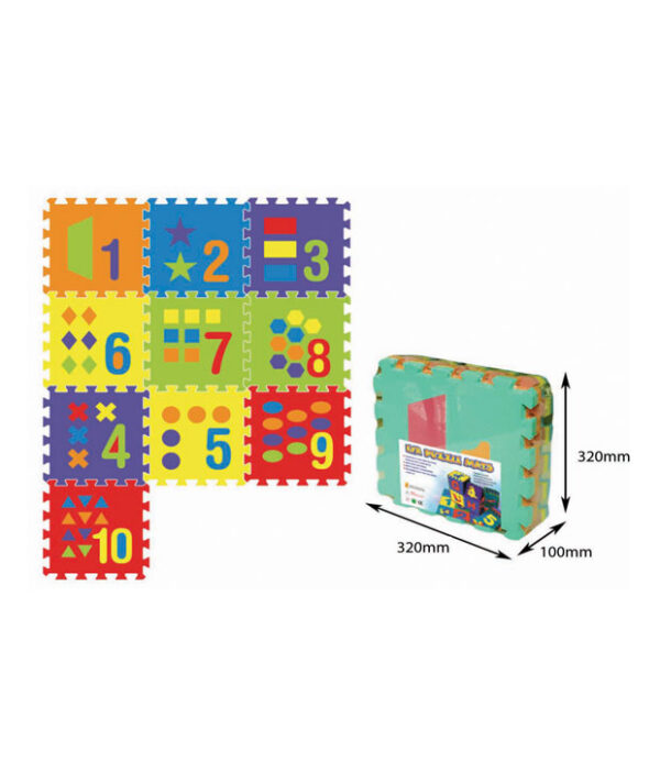 Puzzlematt numbrite ja kujunditega (1matt-32x32cm) pakis 10tk