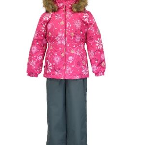 Tüdrukute komplekt 41950030 WONDER, 94263-fuksia mustriga/hall Huppa (98-134cm)