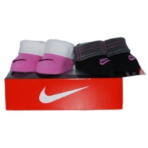 Nike sokid 0-6kuud,(2 paari)must/roosaga ja roosa/valgega