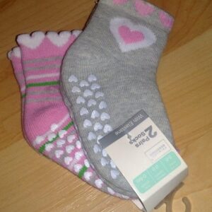 Stopperiga sokid 11/12 Primark 2paari komplektis, roosad/hallid