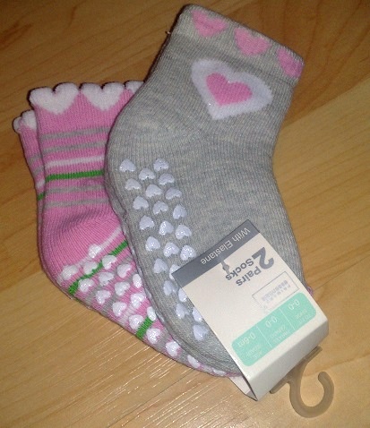 Stopperiga sokid 11/12 Primark 2paari komplektis, roosad/hallid
