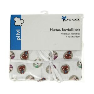 Marlimähe, 100% puuvill, 75x75cm Harso 4tk Looma piltidega ÖKOtext (1TK-2,05EUR)