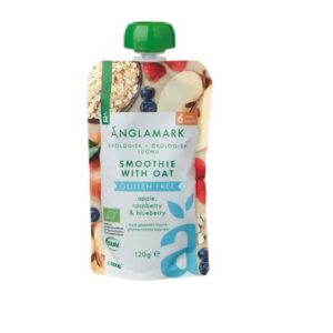 Änglamark Kaera sisaldav mahepuuviljapüree õun-vaarikas-mustikas 3×120 g, alates 6-elukuust (1tuub-1,19eur)