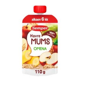 Puder õuna,banaan ja kaerahelvestega 5-6kuu vanustele 3x120g Semper (1tuub-1,59eur)