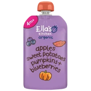 Ella´s Kitchen kõrvitsa-õuna-mustikapüree 3×120 g, öko, alates 4-elukuust (1tuub-2,47eur)