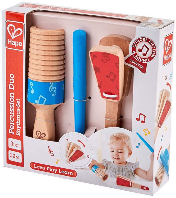 HAPE puidust muusikariistade komplekt E0605 3tk 12+kuud