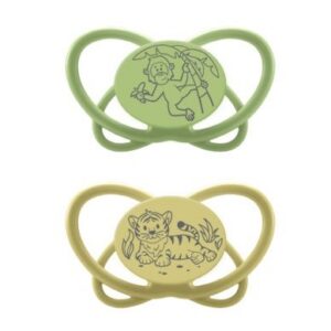 nip® “My Butterfly Green” säästvatest materjalidest ortodontiline lutt (5-18 elukuud) Green 2tk
