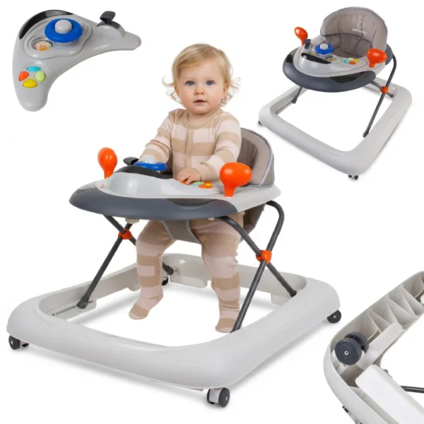 Sun Baby Helide ja tuledega käimistool hall- 6+kuud