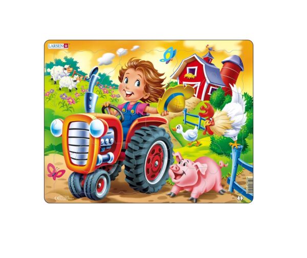 Papist puzzle 15-osaline Farm,laps traktoriga  MAXI BM7 Larsen