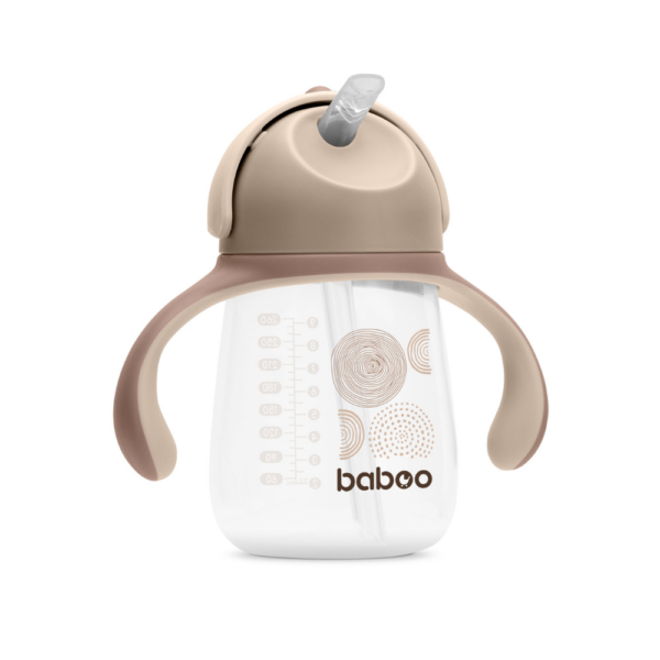Baboo® joogipudel silikoonkõrrega Cacao, 260ml