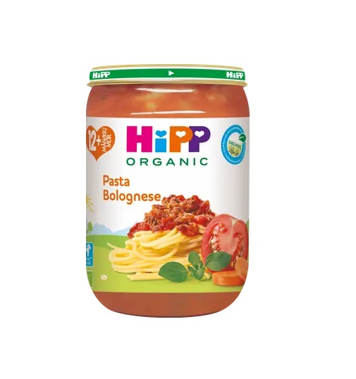 HiPP Pasta Bolognese mahe ÖKO  3x220g Hipp  12.kuust  (1tk-2,35eur)