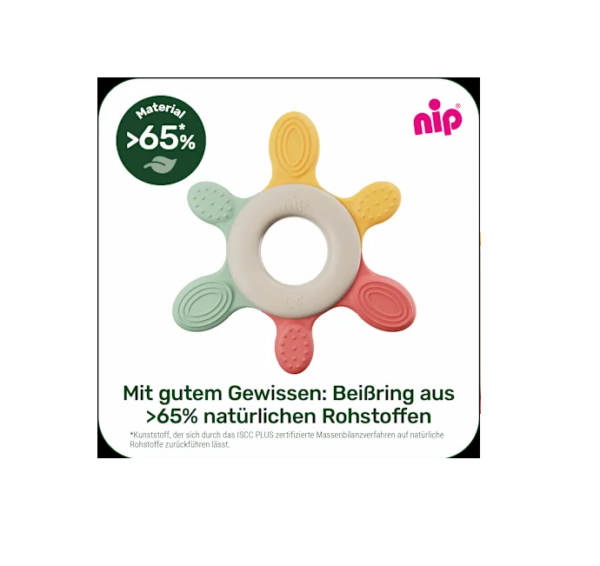 nip® Stay Green jahutav närimisrõngas alates 3+ elukuud (orange, red, green)