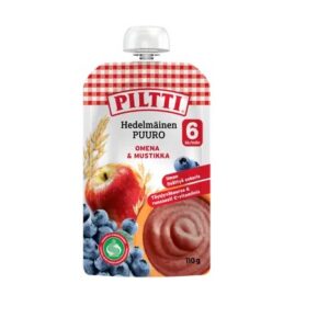 Piltti puder õuna-mustika 3×110 g, alates 6-elukuust (1tuub-1,20eur)