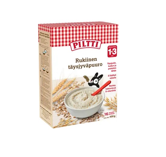 Piltti täistera rukkipuder 450g, alates 1-3eluaastast