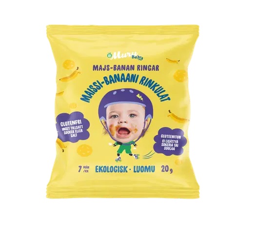 Muru Baby maisi-banaani rõngad 7+kuust 20g ÖKO