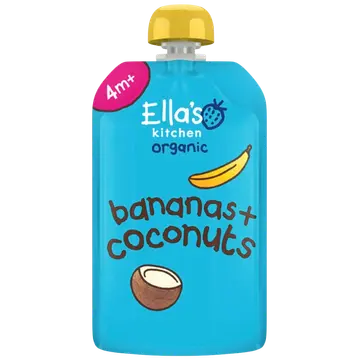 Ella´s Kitchen banaani-kookosepüree 3×120 g, öko, alates 4-elukuust (1tuub-1,79eur)