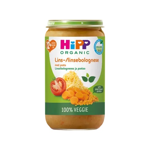 HiPP läätse bolognese ja pasta ÖKO  3x250g Hipp  12.kuust  (1tk-2,59eur)
