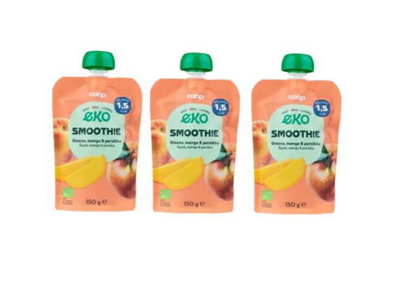 Coop smoothie õuna-mango-virsiku 3x100g 1,5aastasele (1tuub-0,99eur)