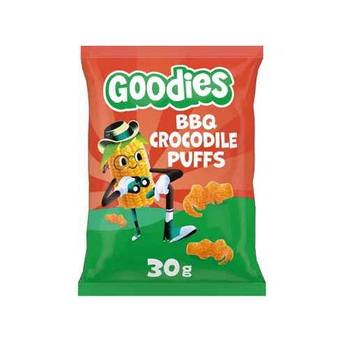 Goodies Crocodile Puffs grillimaitselised snäkid 30g 3+aastasele