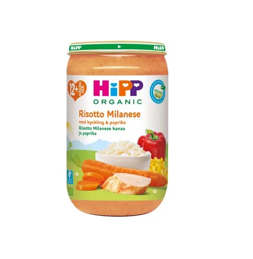 HiPP RISOTO KANAGA Risoto Milanes ÖKO  3x250g Hipp  12.kuust  (1tk-2,35eur)