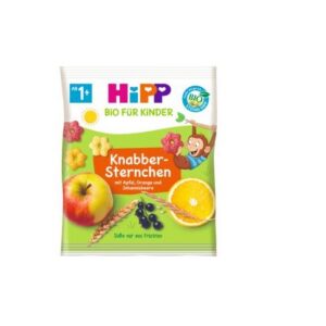 HiPP krõbedad teraviljatähekesed õuna,apelsini ja mustsõstraga 30g 12+kuud (1tk-2,36eur)