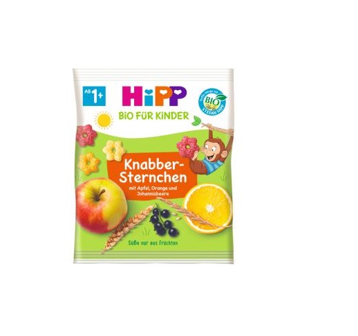 HiPP krõbedad teraviljatähekesed õuna,apelsini ja mustsõstraga 30g 12+kuud (1tk-2,36eur)