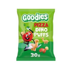 Goodies Dino Puffs Pizza snäkid 30g 3+aastasele