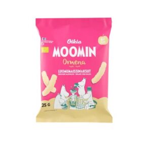 Moomin Oikia Muumi õuna maisisnäkid 25g mahe 6+kuust