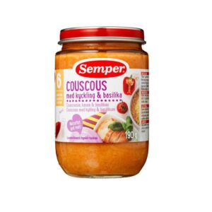 Semper kuskuss püree kana ja basiilikuga 3×190 g, alates 6-elukuust (1purk-1.99eur)