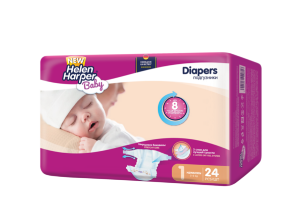 HELEN HARPER mähkmed Smart Choice Newborn 2-5kg (suurus 1) 24tk