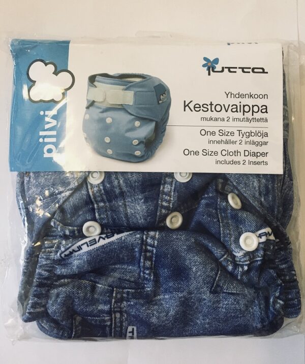 Pilvi trukk-kinnitusega mähkmepüksid +2 mähkmesisu Teksamustriga