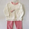 MyWear pikkade varrukatega pluus+püksid ELLEN valge/roosa (74-86cm) – pilt 1